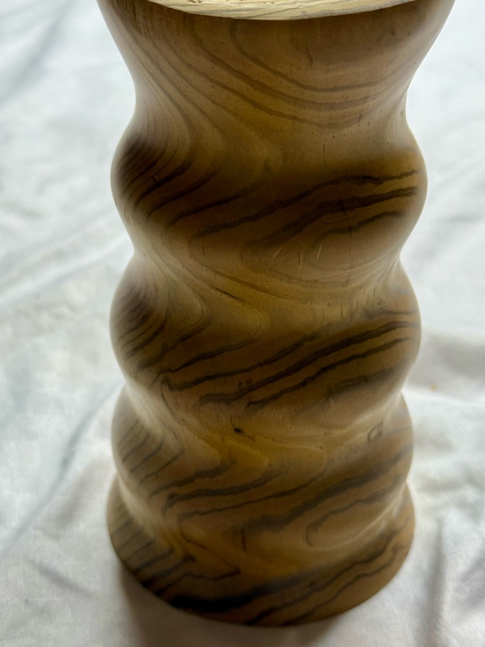 Hand-Turned Wooden Candlestick Possibly Myrtle Wood